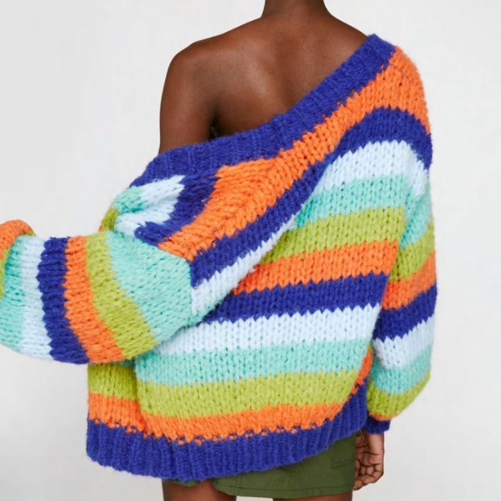 Nasty Gal Multi Colored Knitted Cardigan